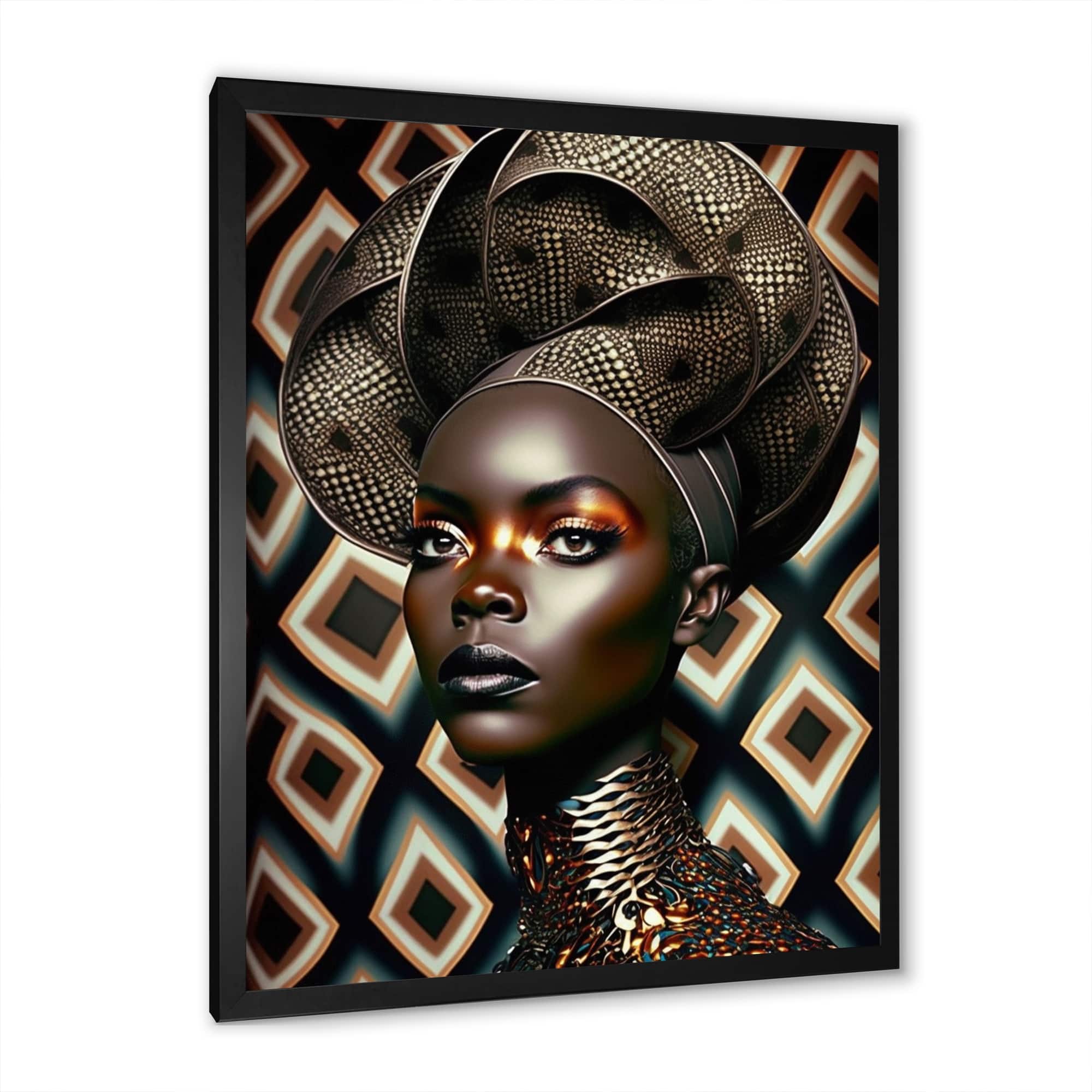 Designart "Portrait Of Glamorous African Lady II" African American